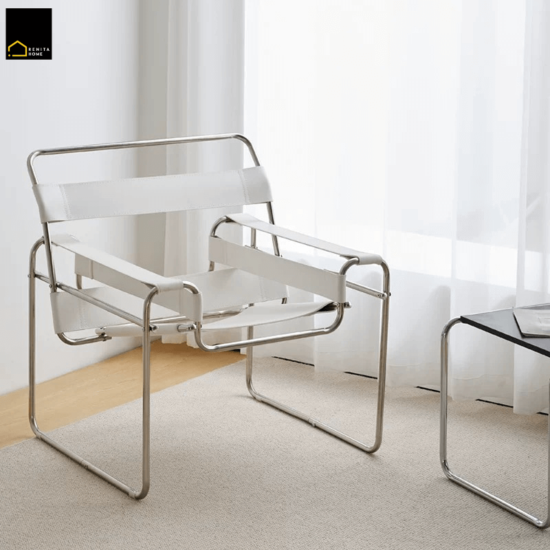 เก้าอี้อเนกประสงค์ RENITA HOME รุ่น KEVIN CHAIR สีขาว โครงเหล็ก เบาะหนัง PU_2